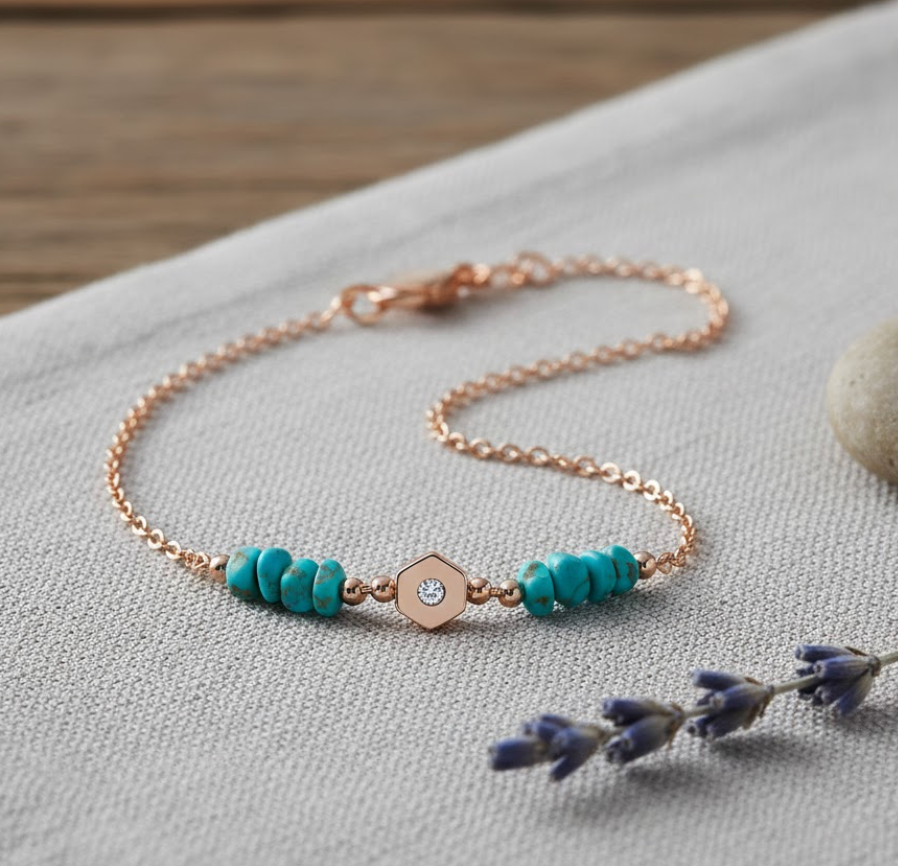 The Hexagon Turquoise Serenity Bracelet
